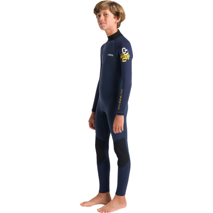 2024 C-Skins Junior NuWave Element 3/2mm Back Zip Wetsuit C-NEL32STJ - Bluestone / Slate / Multi